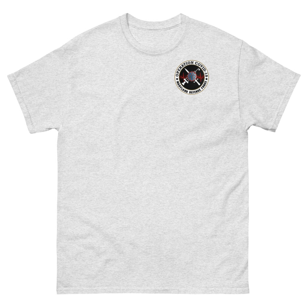 Maryland Defense Force Operation Covid-19 T-Shirt - Image 7
