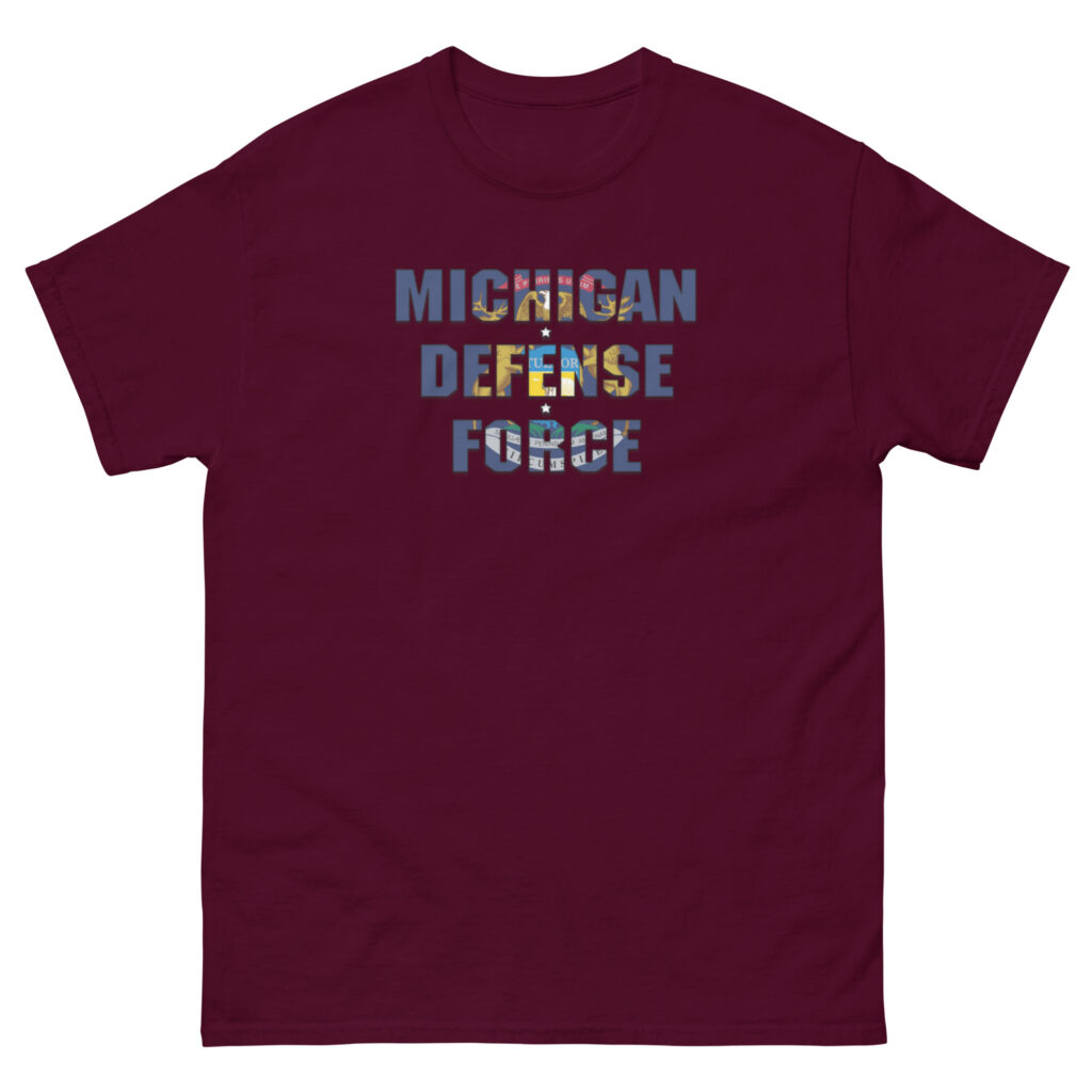Michigan Defense Force Flag T-Shirt - Image 4