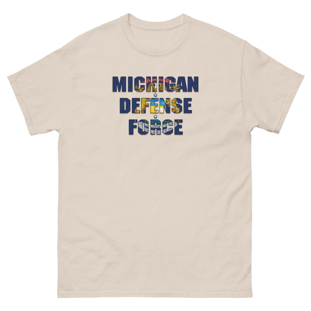 Michigan Defense Force Flag T-Shirt - Image 7