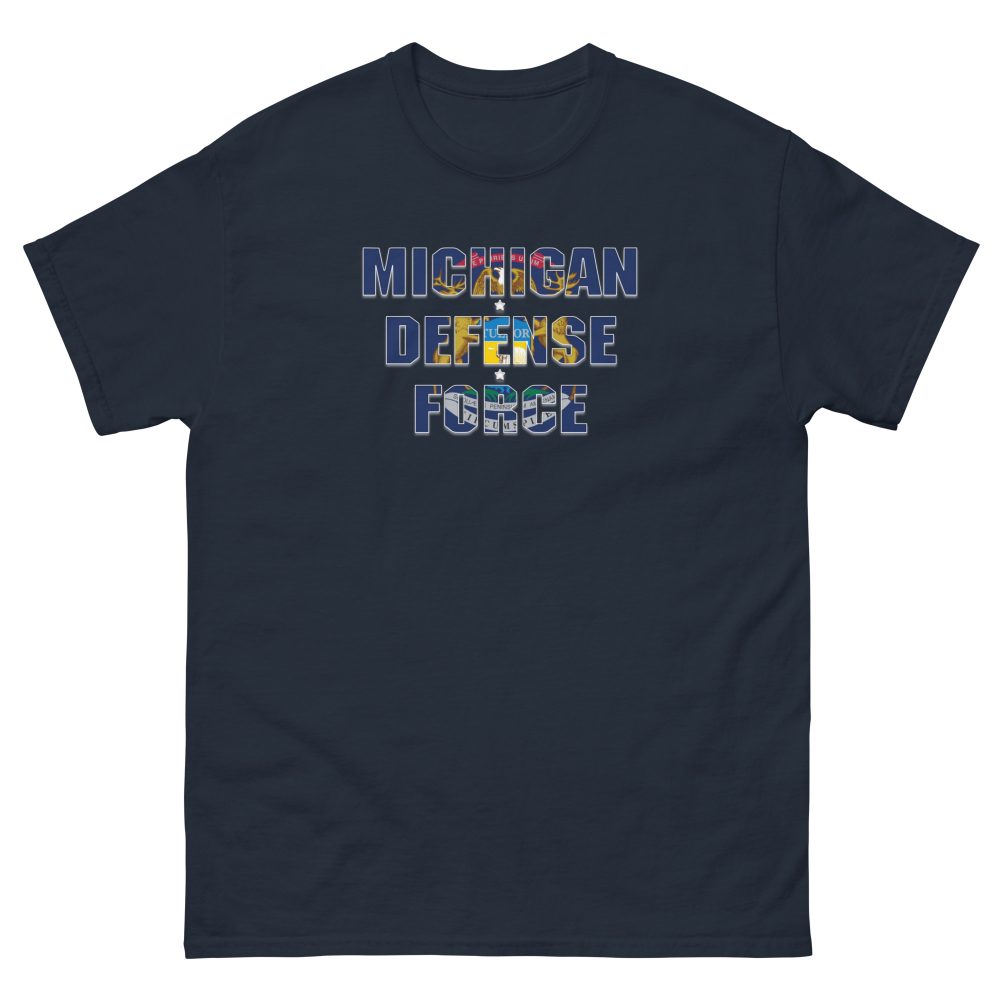 Michigan Defense Force Flag T-Shirt - Image 2