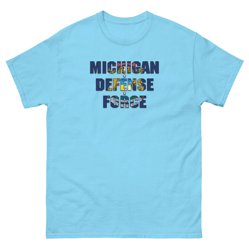 Michigan Defense Force Flag T-Shirt - Image 6