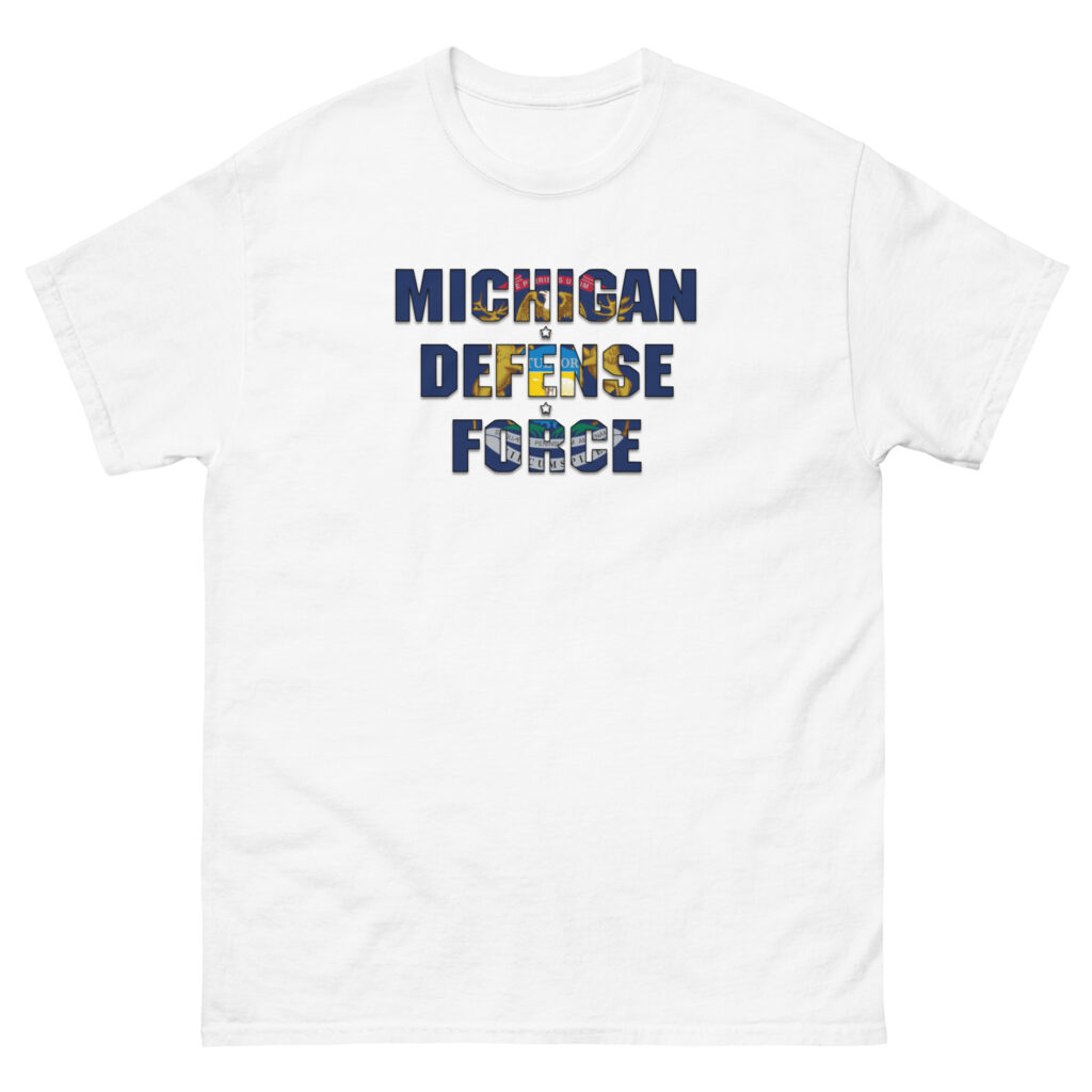 Michigan Defense Force Flag T-Shirt - Image 9