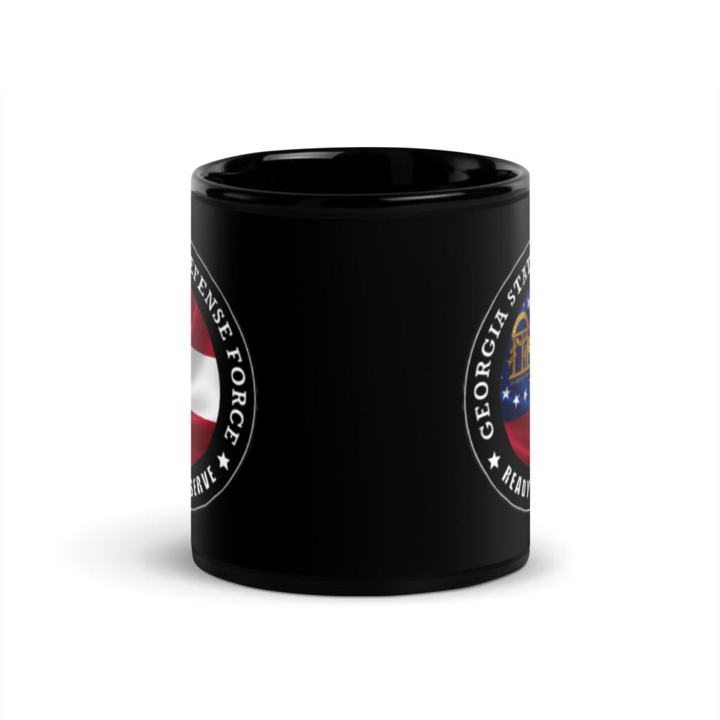 Georgia State Defense Force 'Ready To Serve' Black Glossy Mug - Image 3