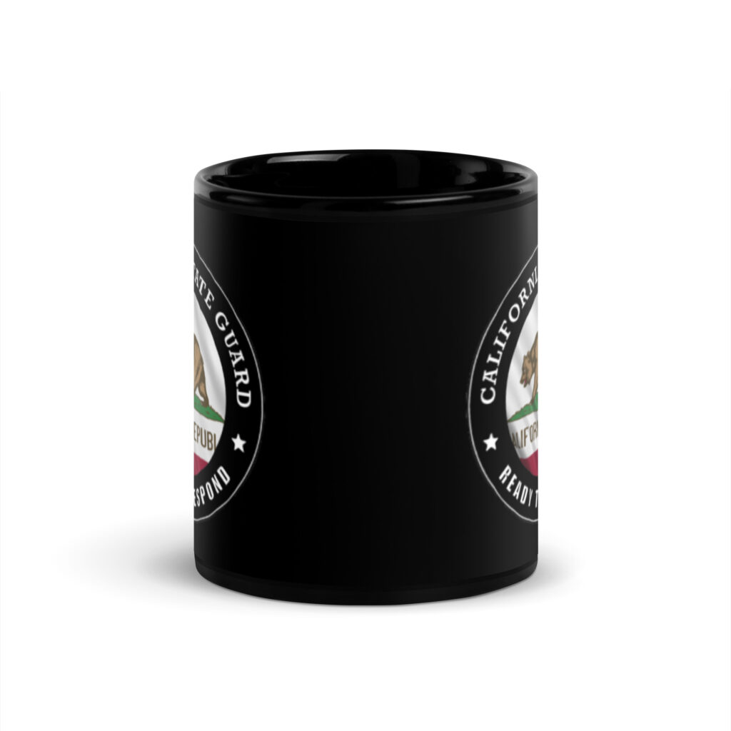 California State Guard 'Ready to Respond' Black Glossy Mug - Image 3