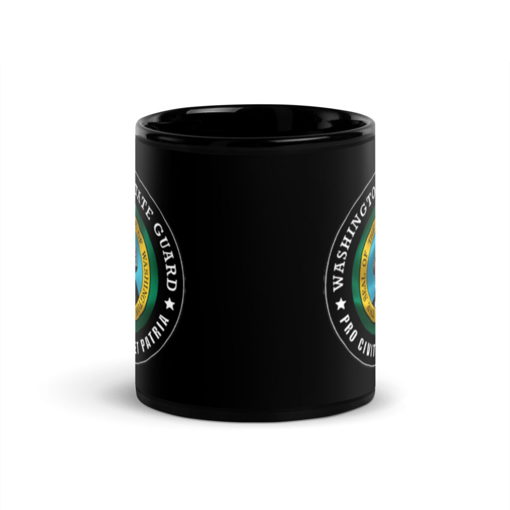 Washington State Guard Black Glossy Mug - Image 2
