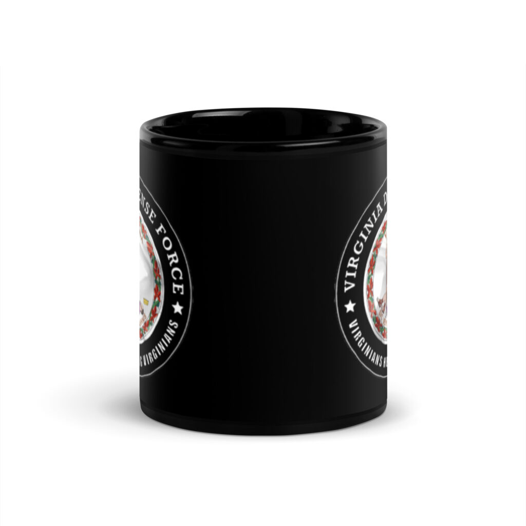 Virginia Defense Force Black Glossy Mug - Image 3