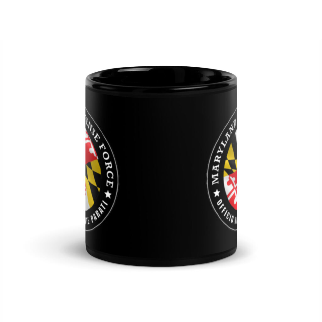 Maryland Defense Force Black Glossy Mug - Image 3