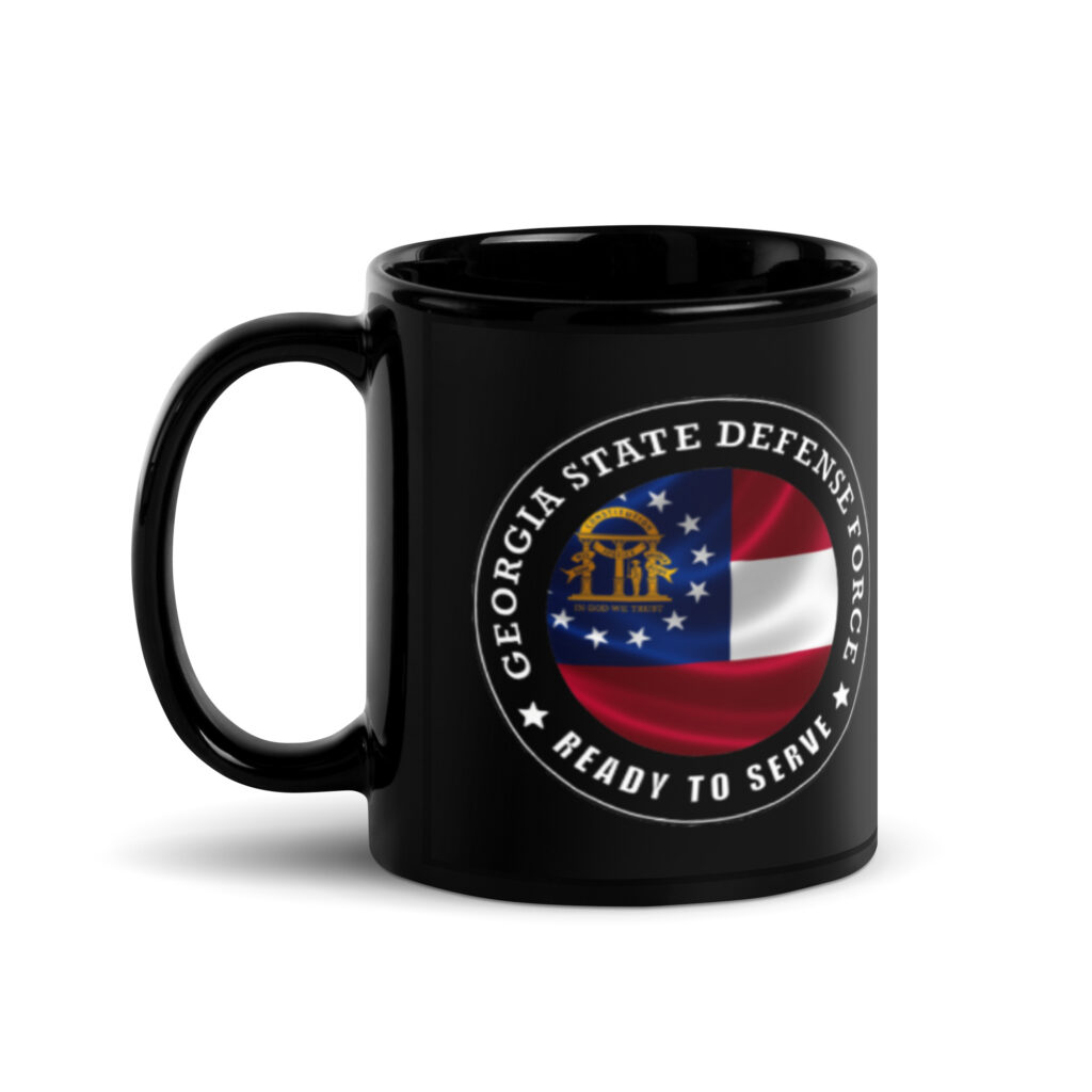Georgia State Defense Force 'Ready To Serve' Black Glossy Mug - Image 2