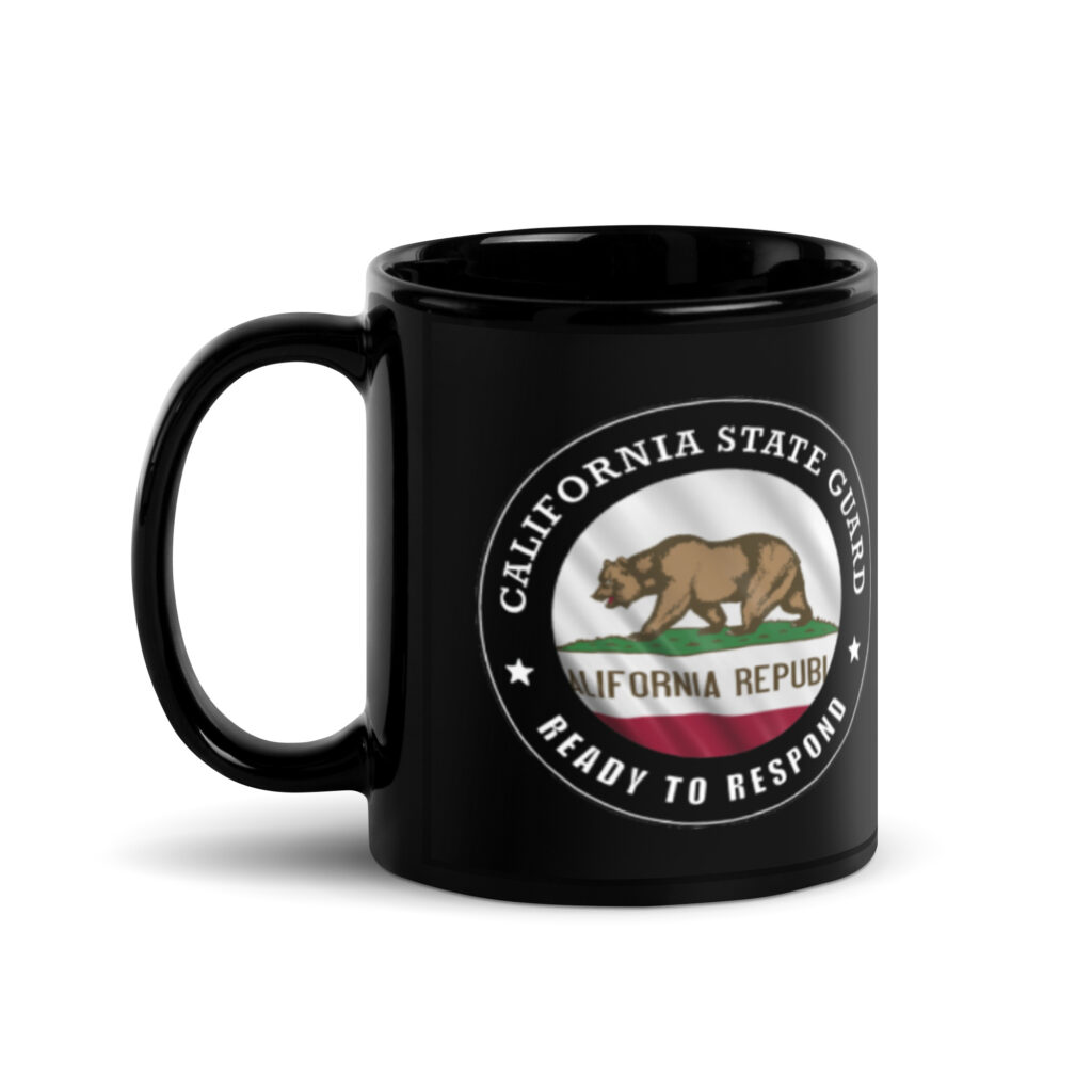 California State Guard 'Ready to Respond' Black Glossy Mug - Image 2