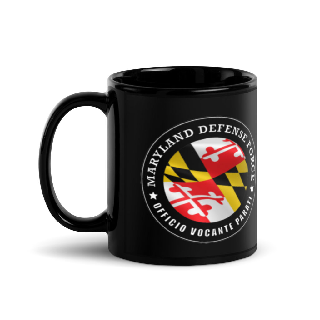 Maryland Defense Force Black Glossy Mug - Image 2