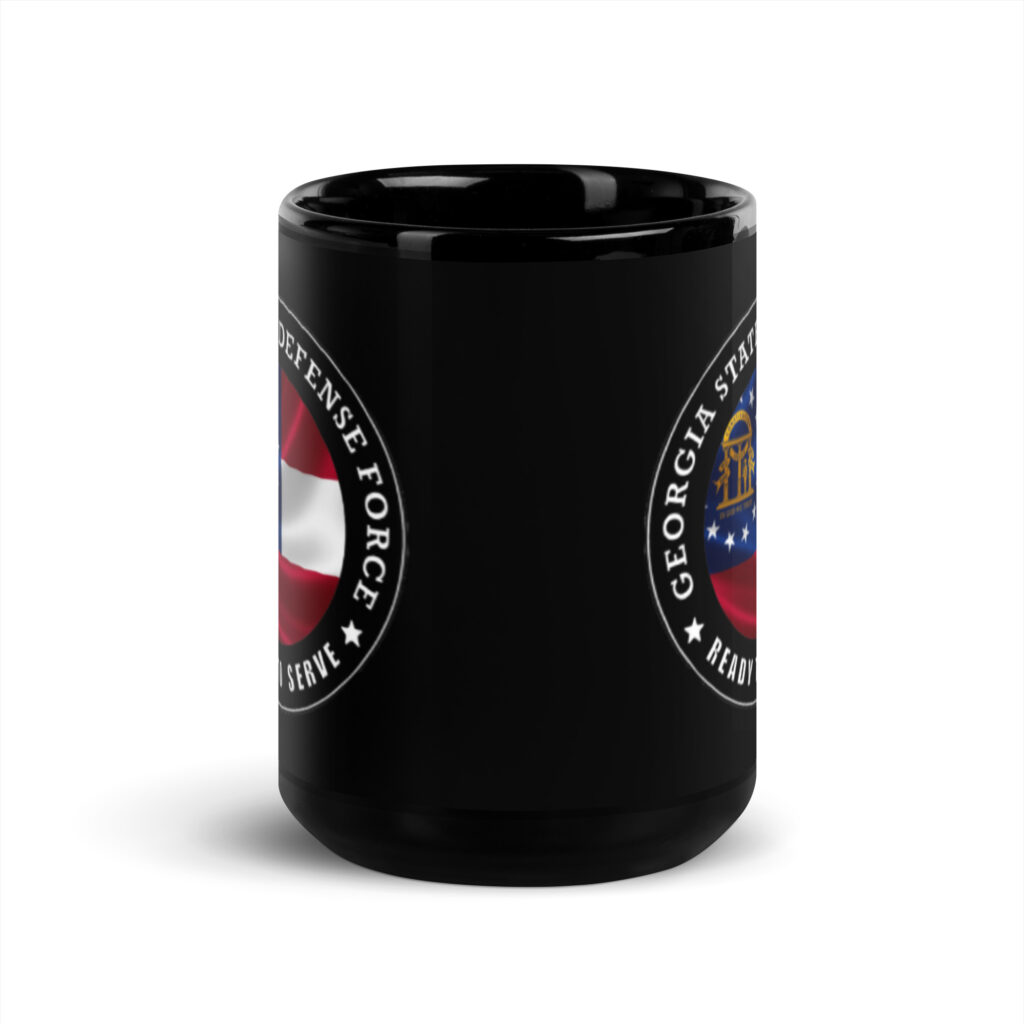 Georgia State Defense Force 'Ready To Serve' Black Glossy Mug - Image 6