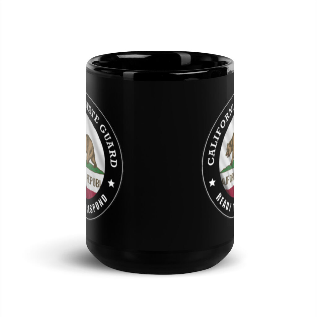 California State Guard 'Ready to Respond' Black Glossy Mug - Image 6