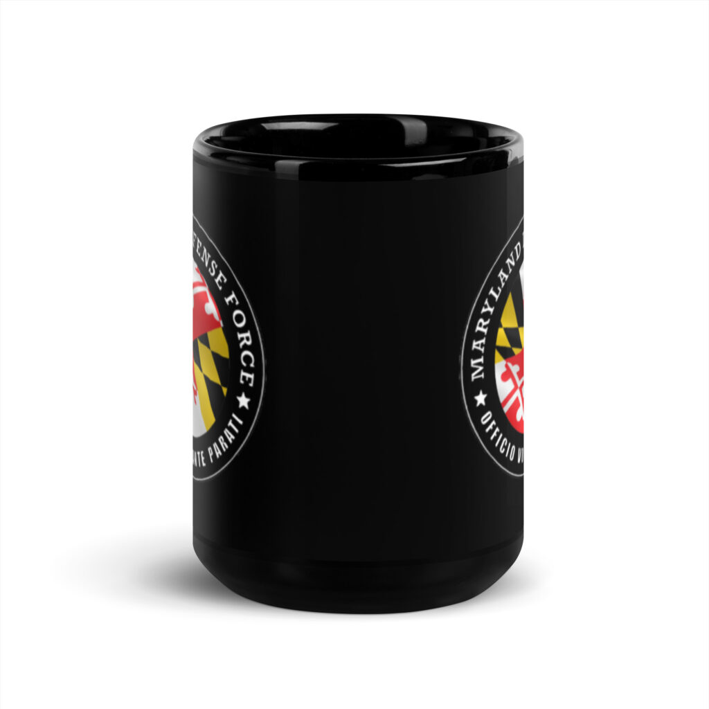 Maryland Defense Force Black Glossy Mug - Image 6