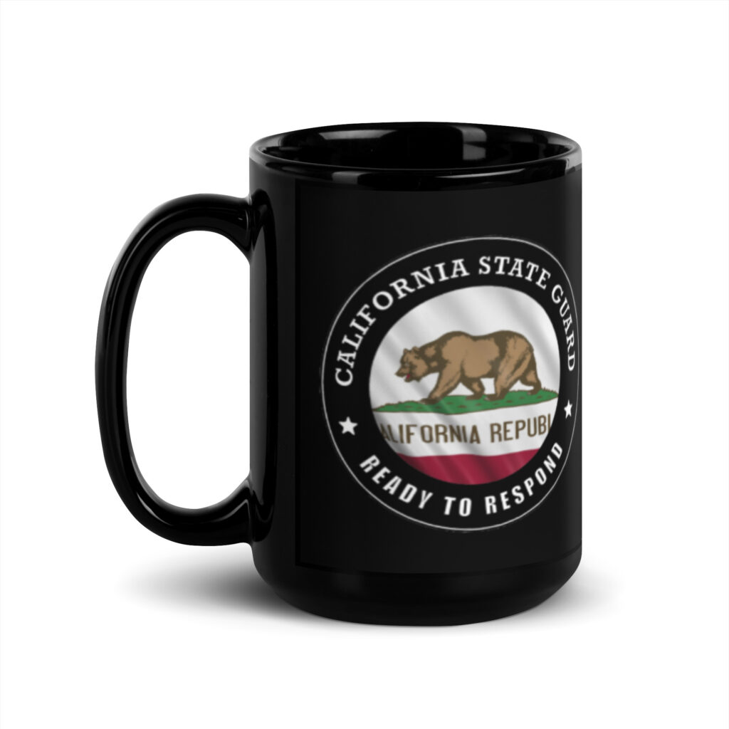 California State Guard 'Ready to Respond' Black Glossy Mug - Image 4