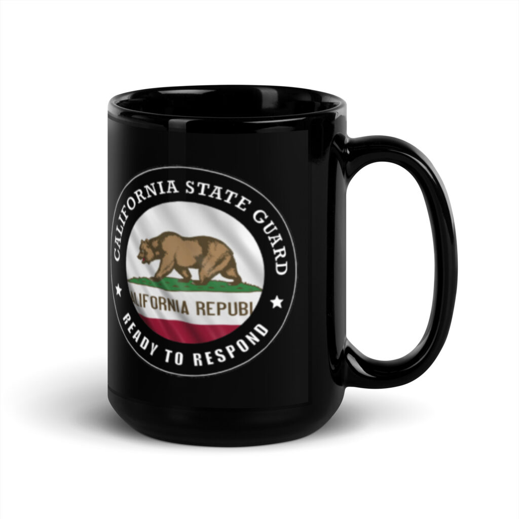 California State Guard 'Ready to Respond' Black Glossy Mug - Image 5