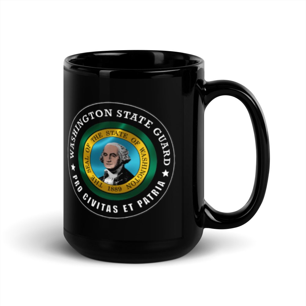 Washington State Guard Black Glossy Mug - Image 3
