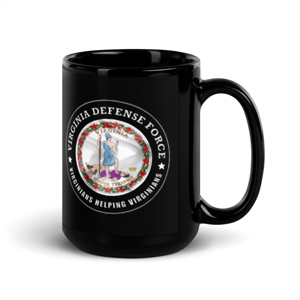 Virginia Defense Force Black Glossy Mug - Image 5