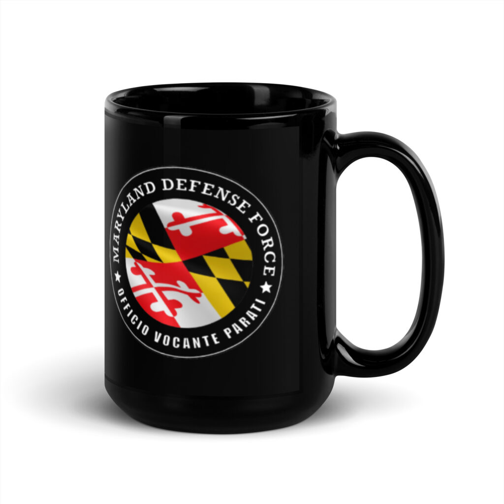 Maryland Defense Force Black Glossy Mug - Image 5