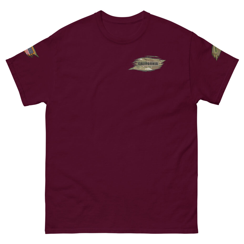 Representing The California State Guard Search & Rescue & State Flag Patch T-Shirt - Image 2