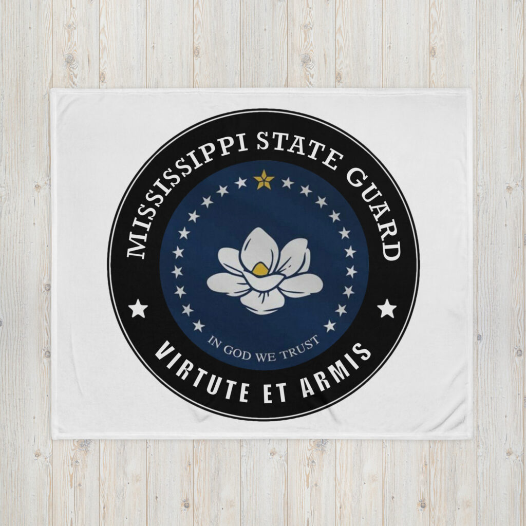 Mississippi State Guard ‘Virtute et Armis’ Throw Blanket - Image 2