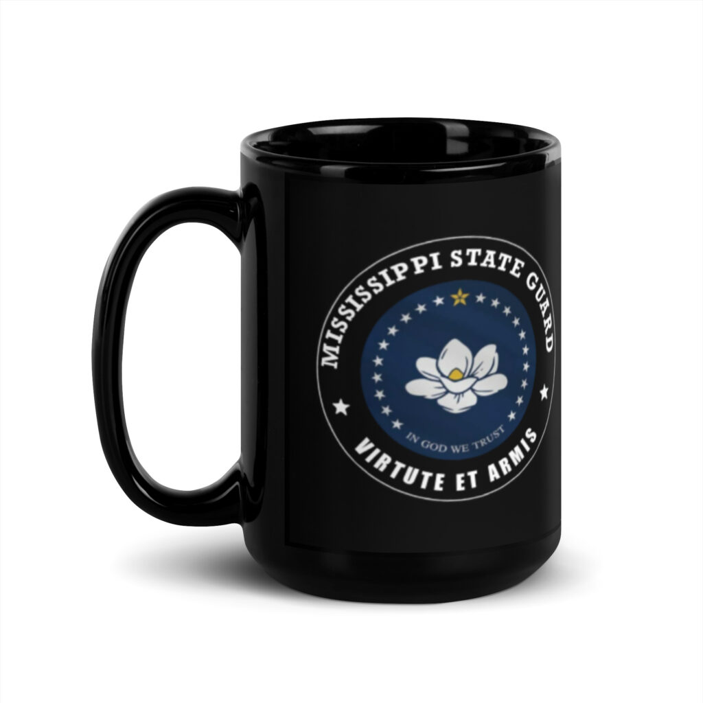 Mississippi State Guard Black Glossy Mug - Image 4