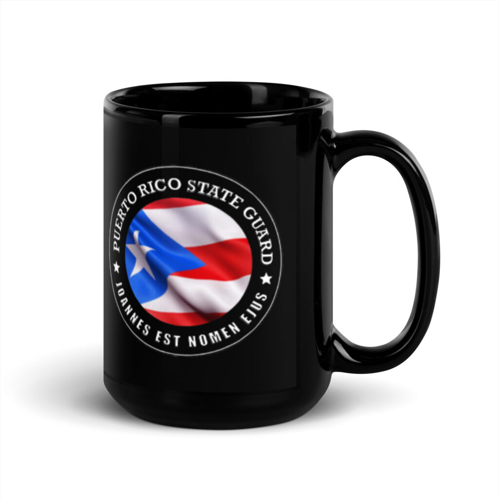 Puerto Rico State Guard Black Glossy Mug - Image 5