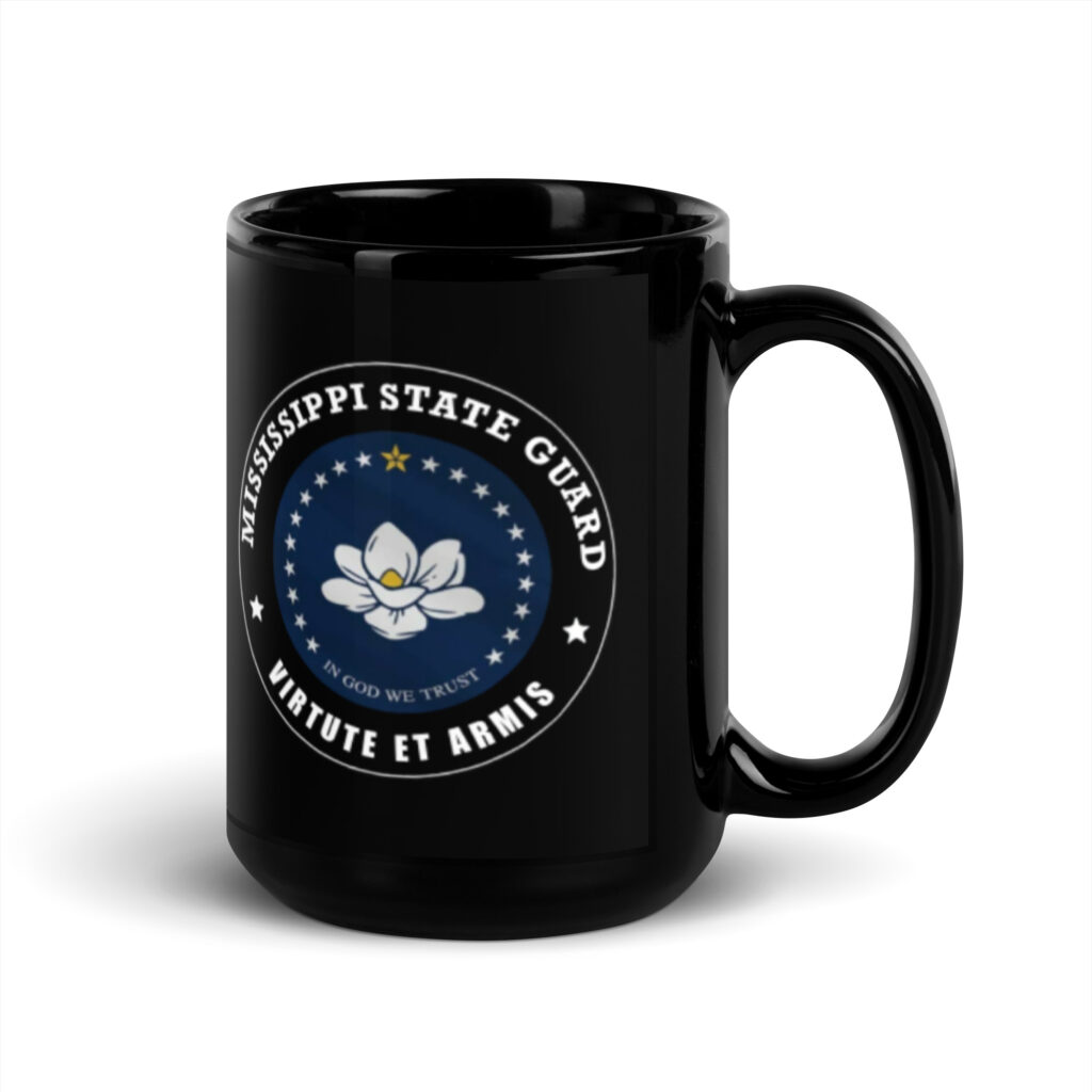 Mississippi State Guard Black Glossy Mug - Image 5