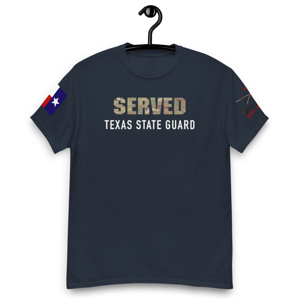 Texas State Guard SERVED T-Shirt With Cross Rifles - Image 2