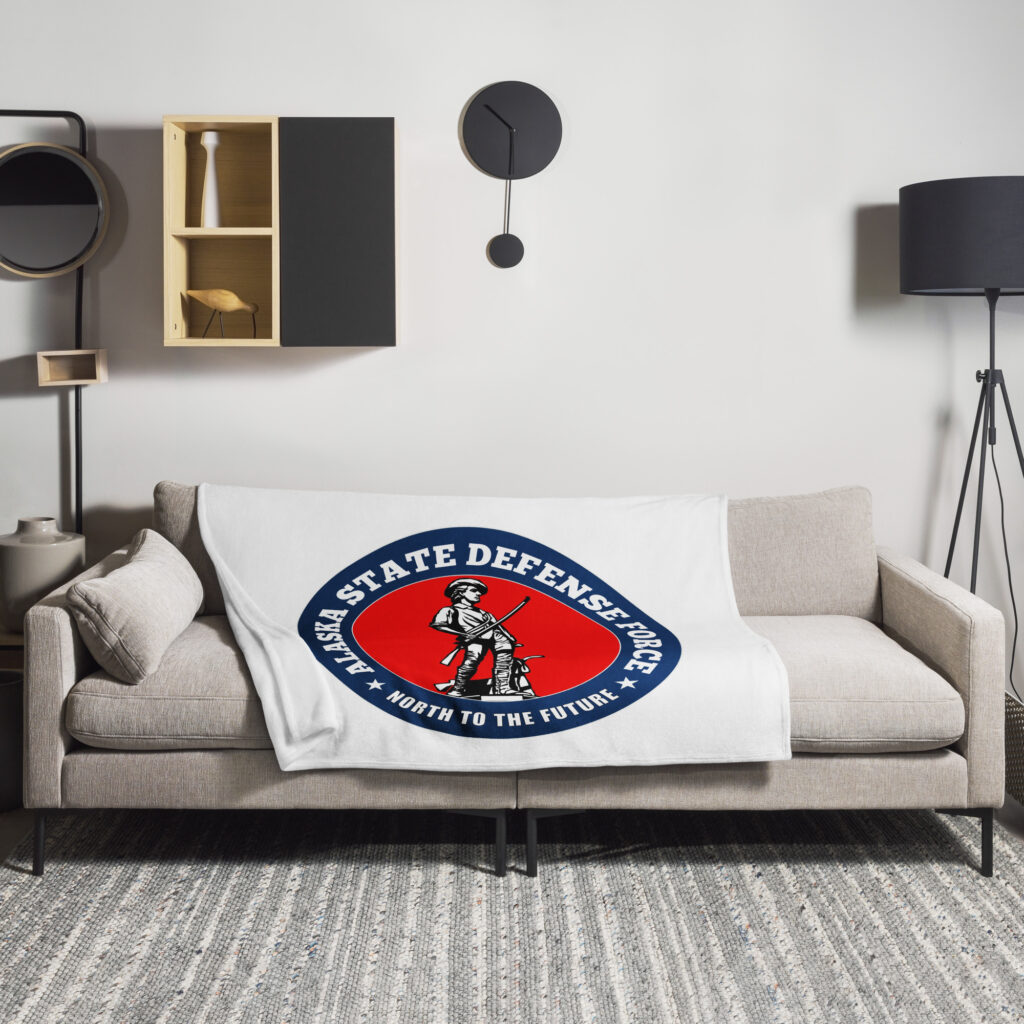 Alaska State Defense Force Bold Minuteman Throw Blanket - Image 2