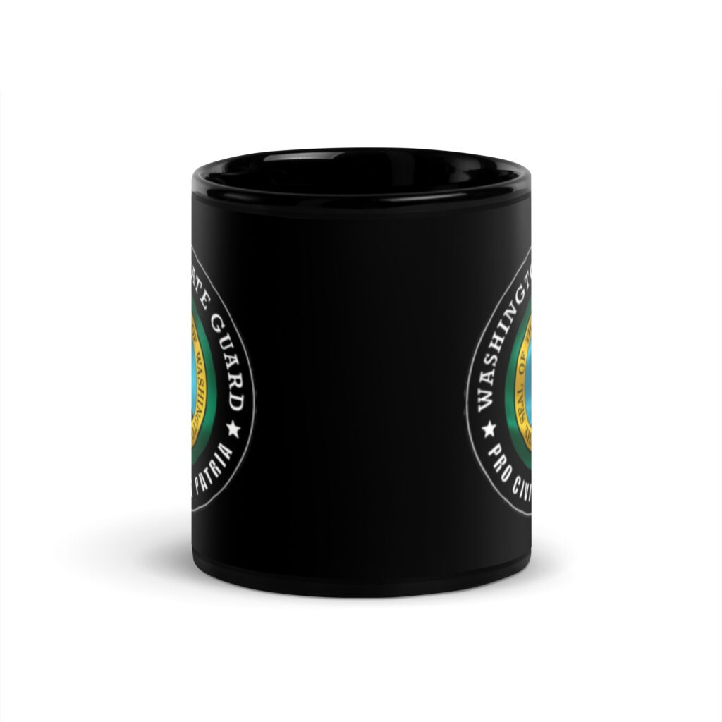 Washington State Guard Black Glossy Mug - Image 3