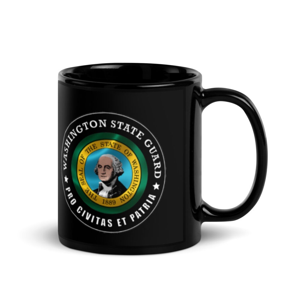 Washington State Guard Black Glossy Mug - Image 2