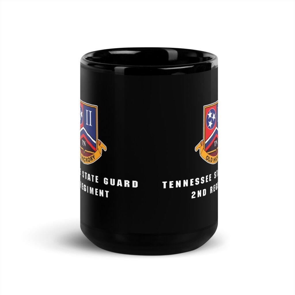 Tennessee State Guard 2nd Regiment Black Glossy Mug - Image 6