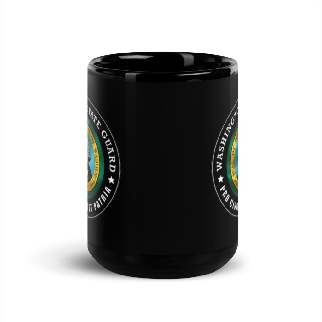Washington State Guard Black Glossy Mug - Image 6