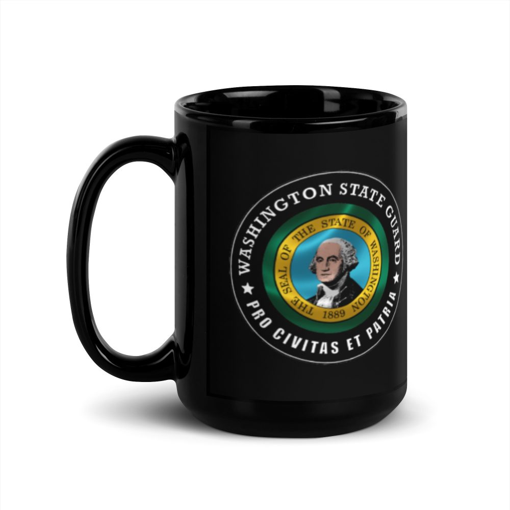 Washington State Guard Black Glossy Mug - Image 4