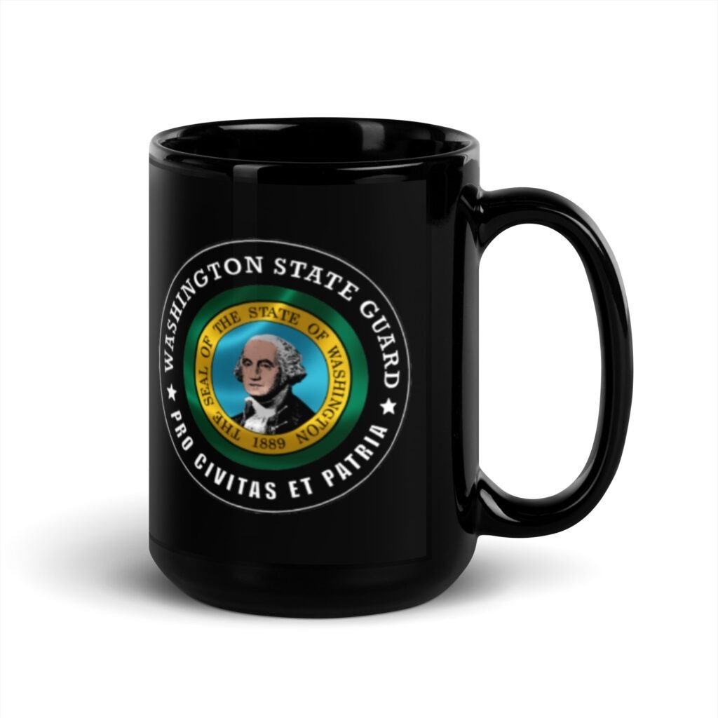 Washington State Guard Black Glossy Mug - Image 5