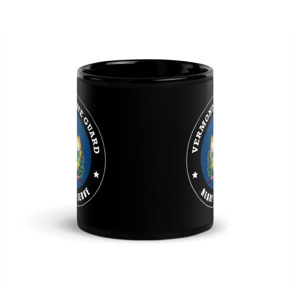 Vermont State Guard Black Glossy Mug - Image 3