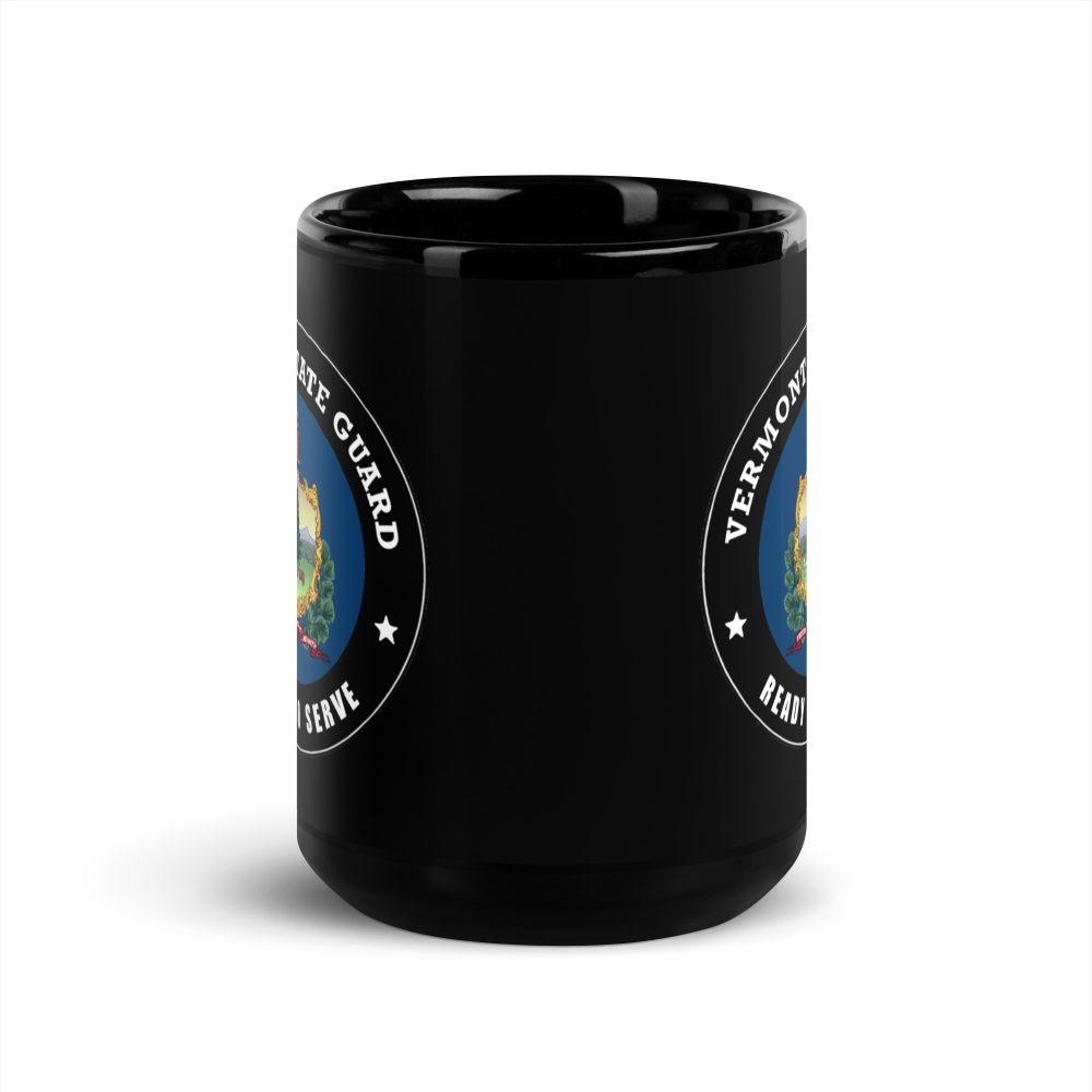 Vermont State Guard Black Glossy Mug - Image 6