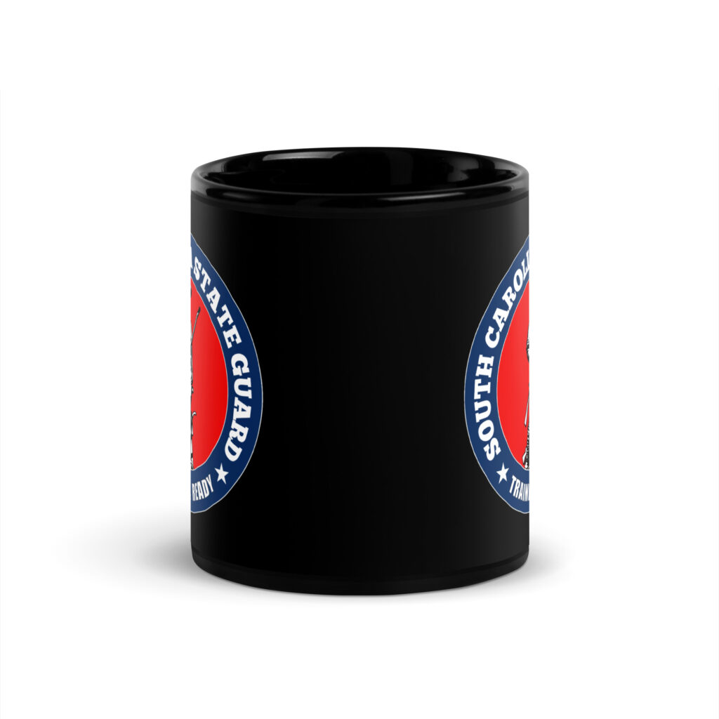 South Carolina State Guard Bold Minuteman Black Glossy Mug - Image 3
