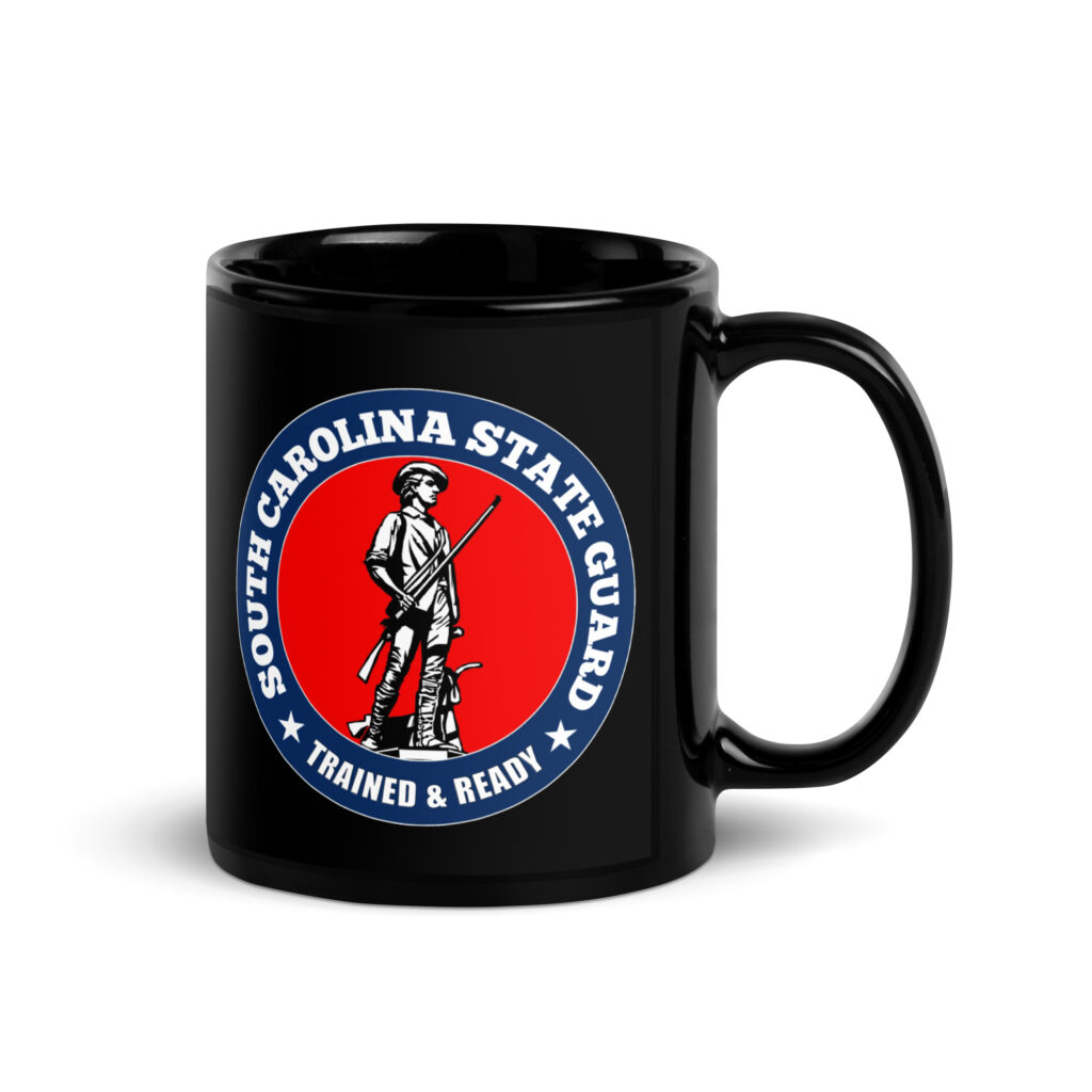South Carolina State Guard Bold Minuteman Black Glossy Mug