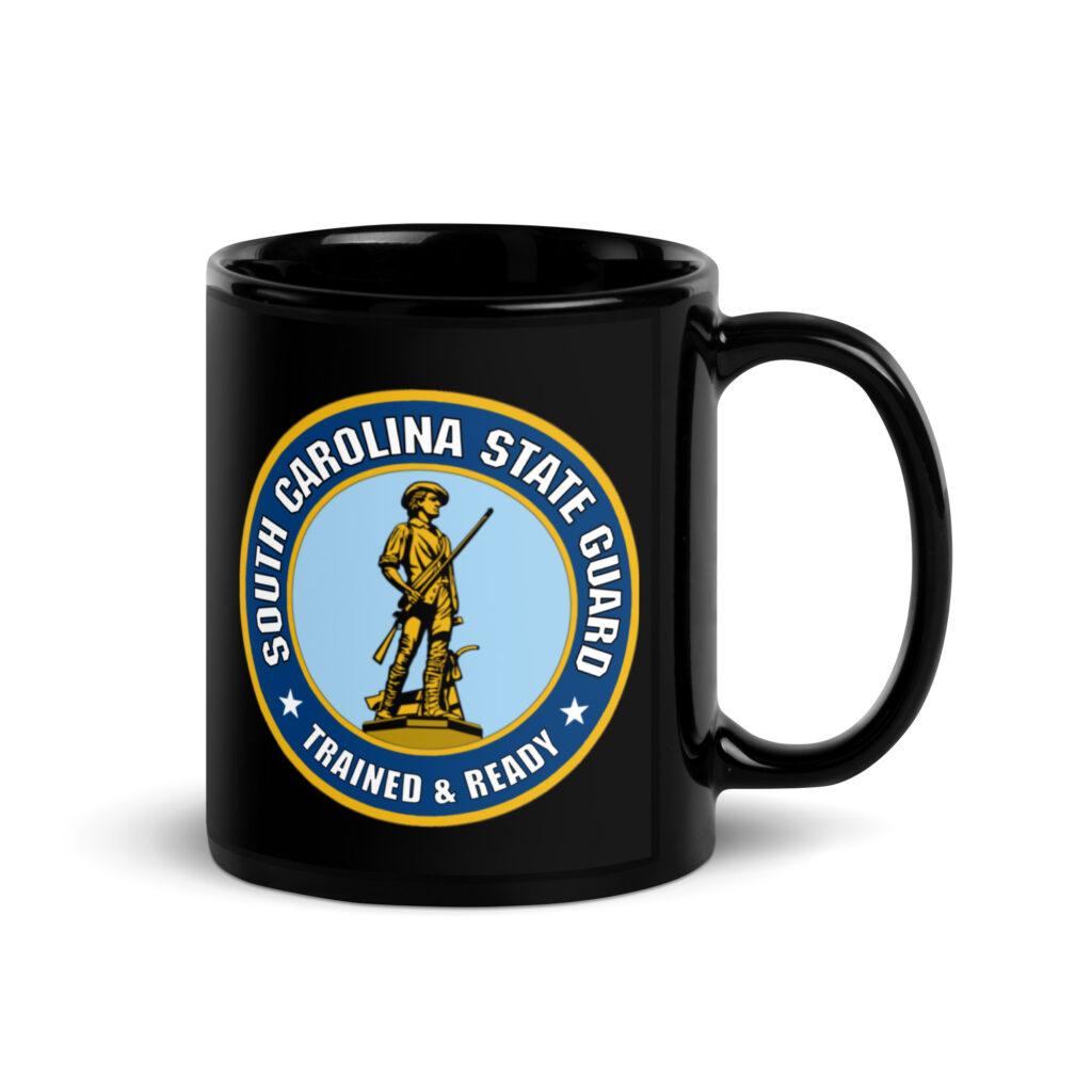 South Carolina State Guard Minuteman Black Glossy Mug