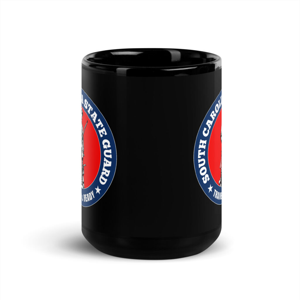 South Carolina State Guard Bold Minuteman Black Glossy Mug - Image 6