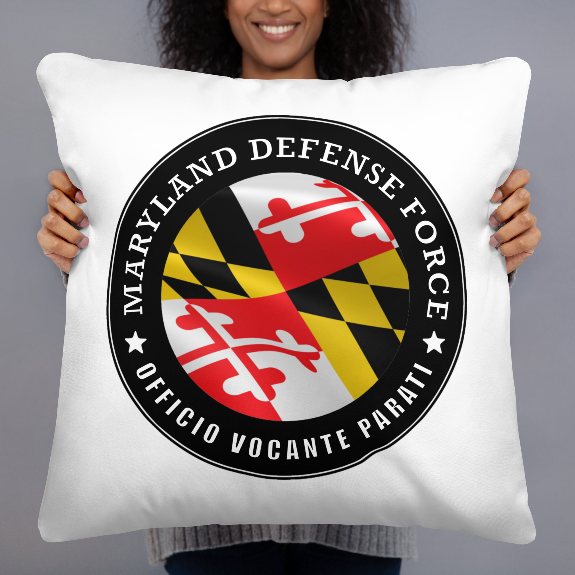 Maryland Defense Force 'Officio Vocante Parati' Pillow