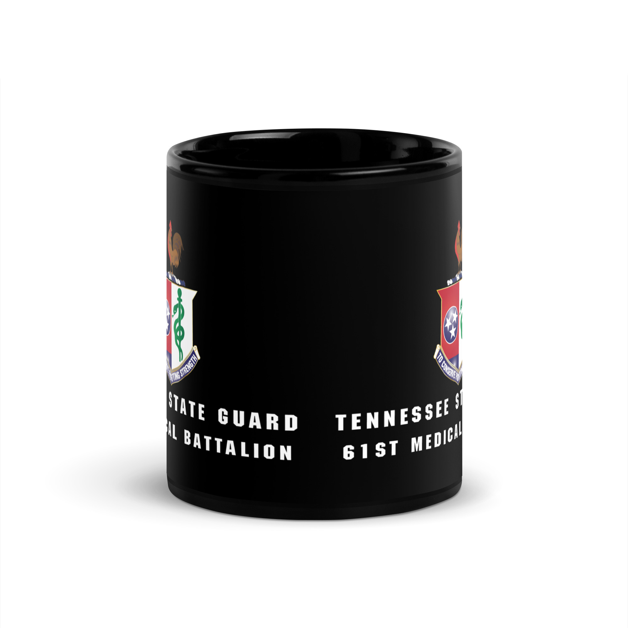 Tennessee State Guard 61st Medical Battalion Black Glossy Mug - Image 3