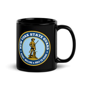 New York State Guard Minuteman Black Glossy Mug