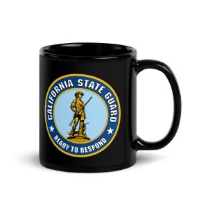 California State Guard Minuteman Black Glossy Mug