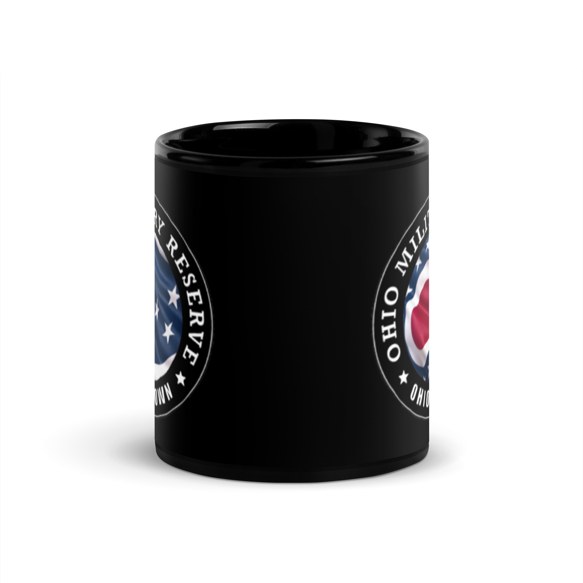 Ohio Military Reserve Black Glossy Mug - Image 3