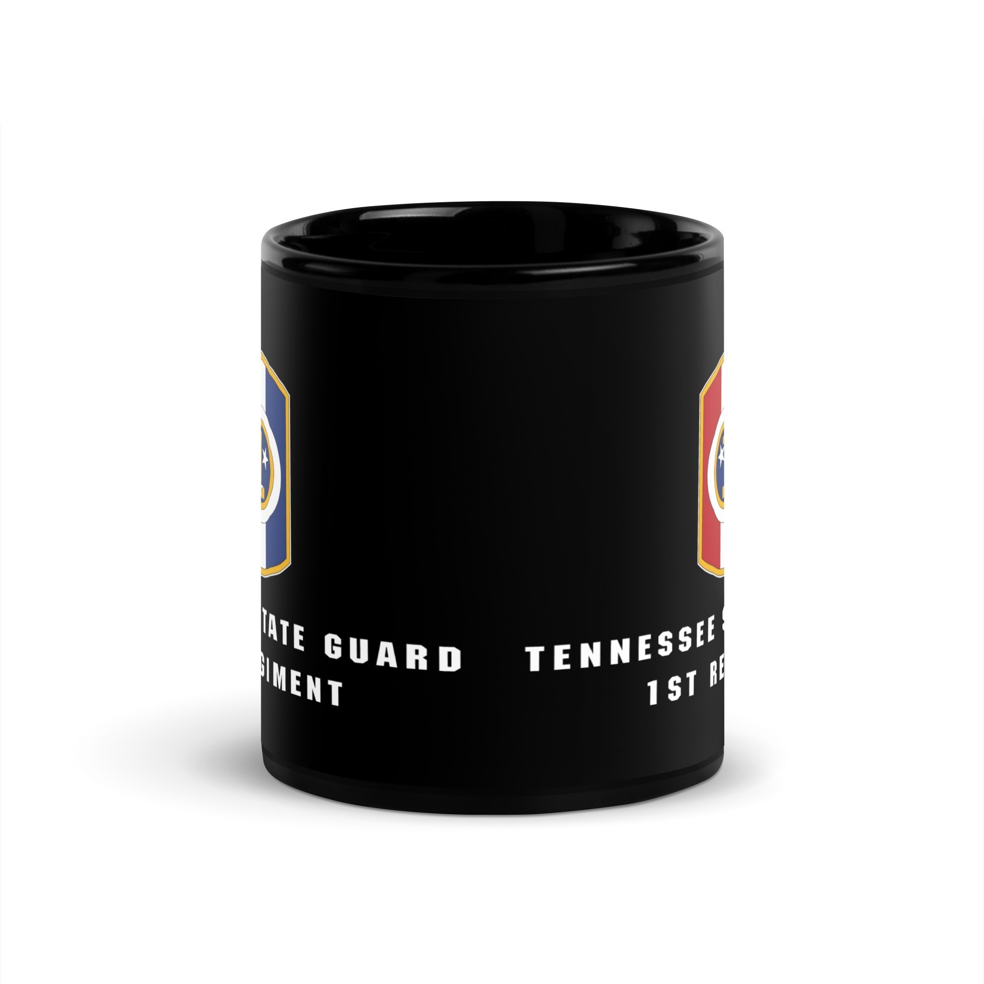 Tennessee State Guard 1st Regiment Black Glossy Mug - Image 3