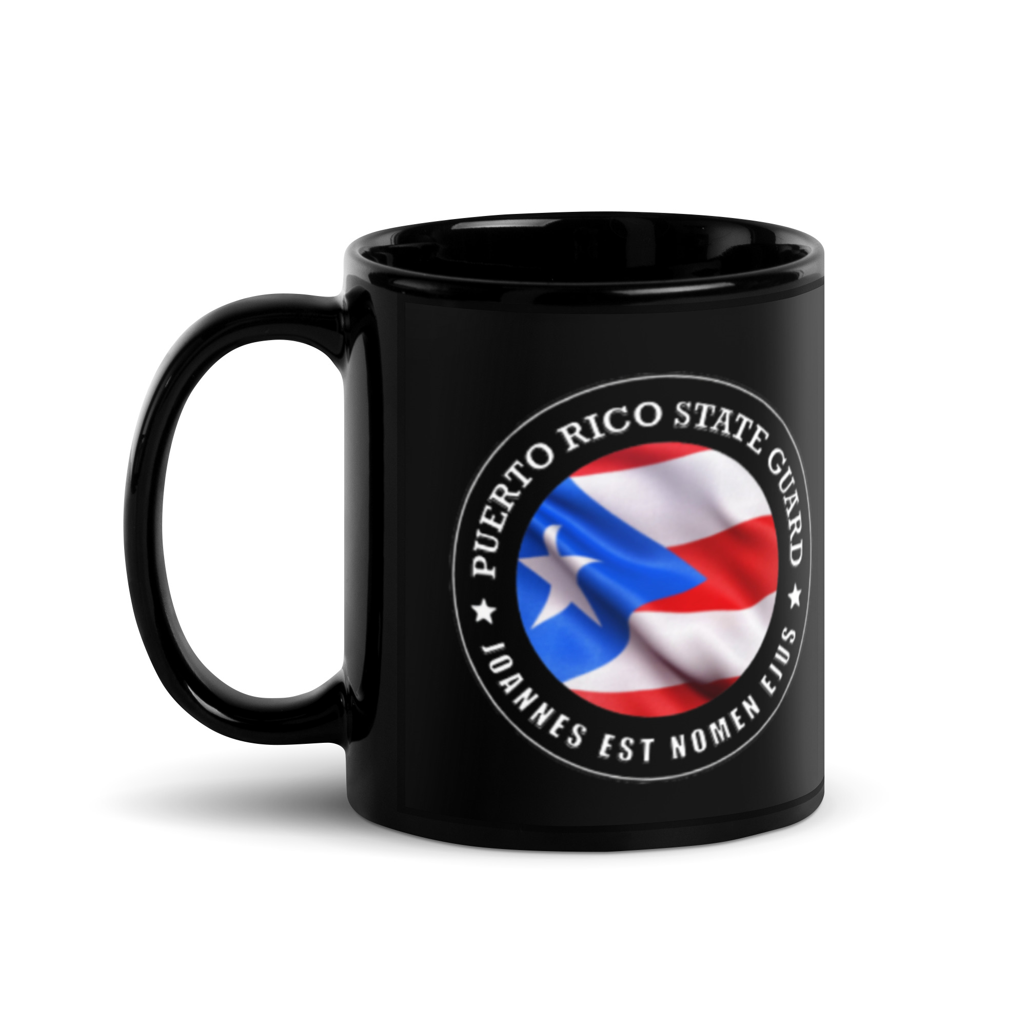 Puerto Rico State Guard Black Glossy Mug - Image 2