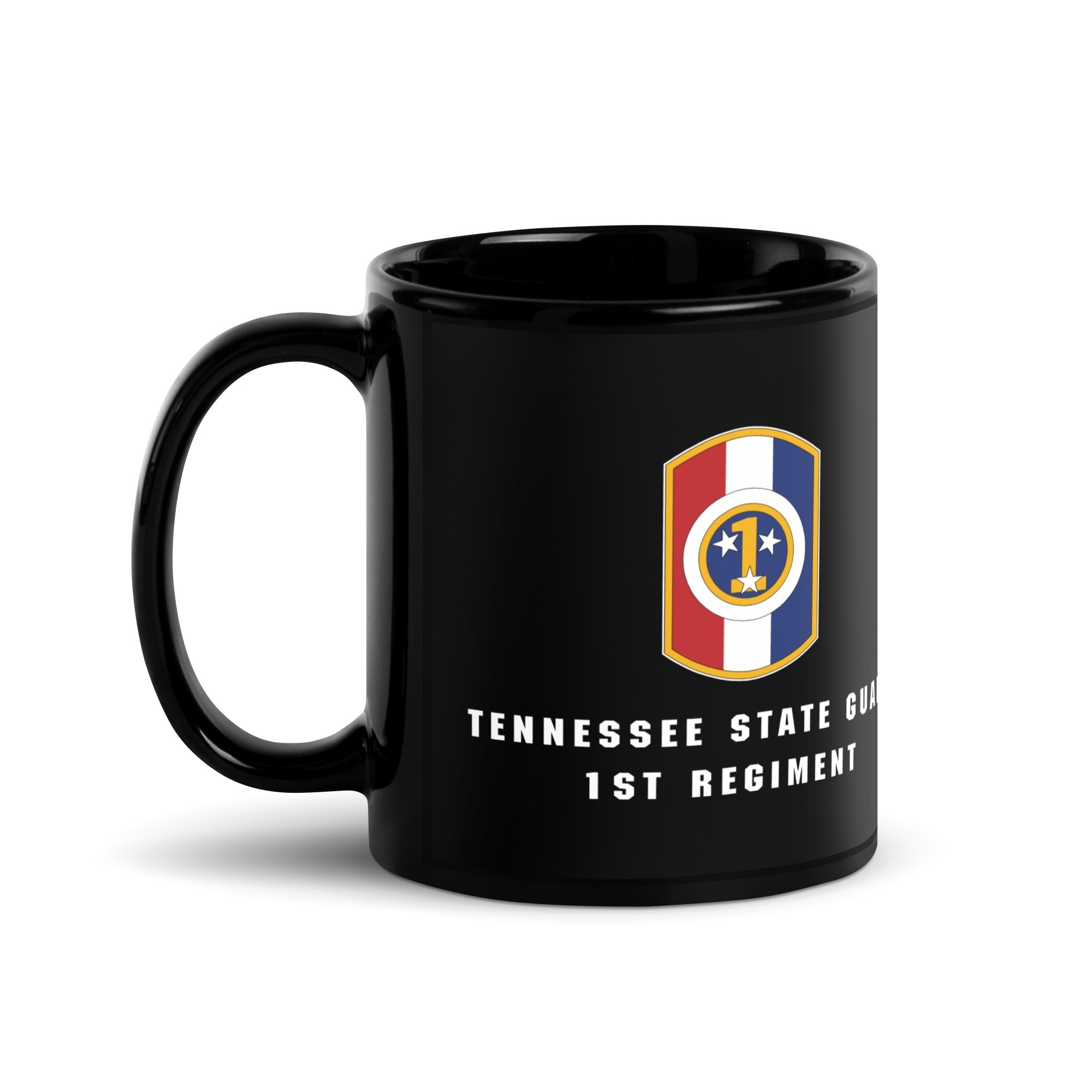 Tennessee State Guard 1st Regiment Black Glossy Mug