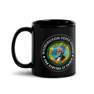 Washington State Guard Black Glossy Mug